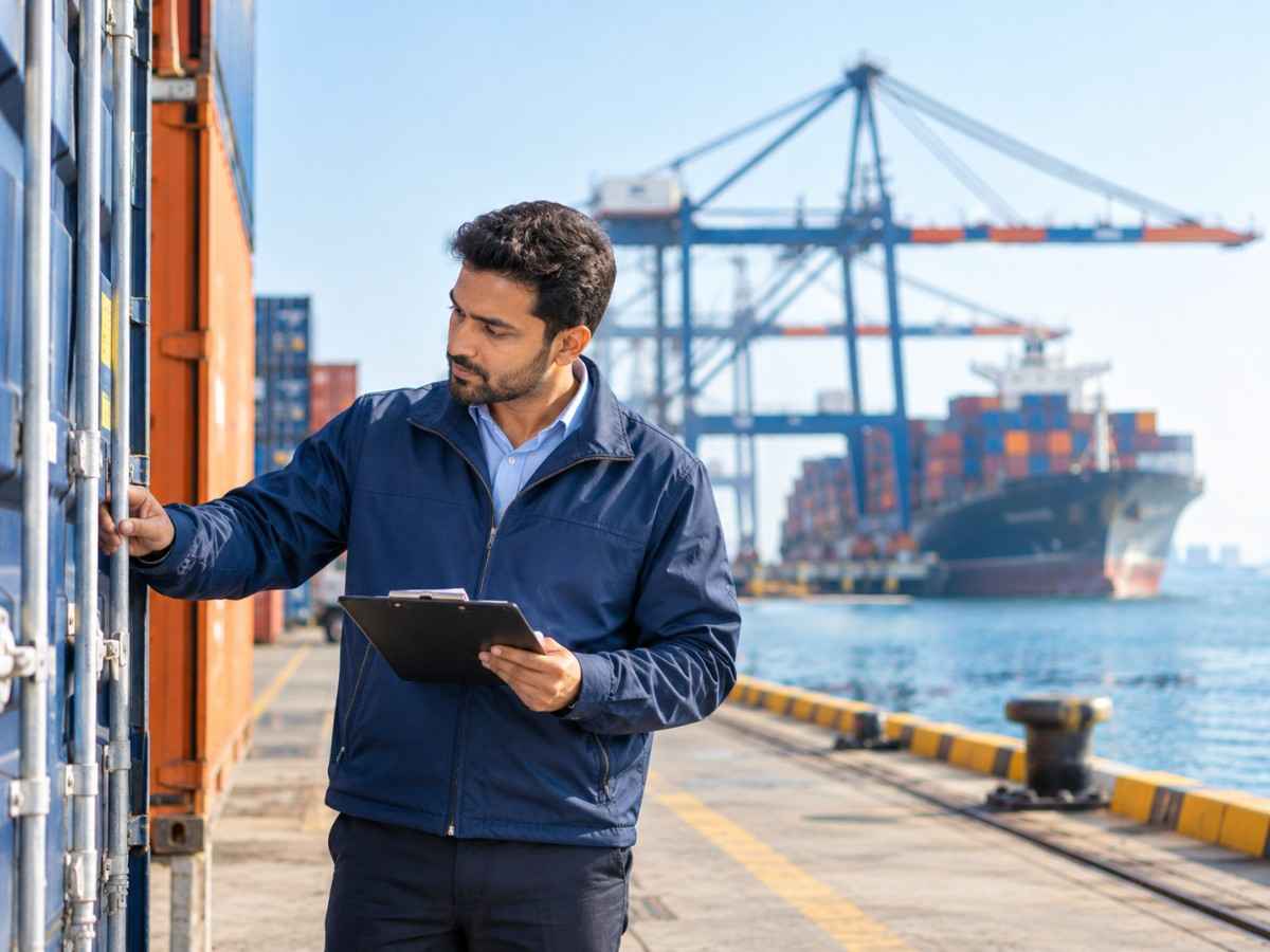 Cargo containers stacked at a port ready for import clearance